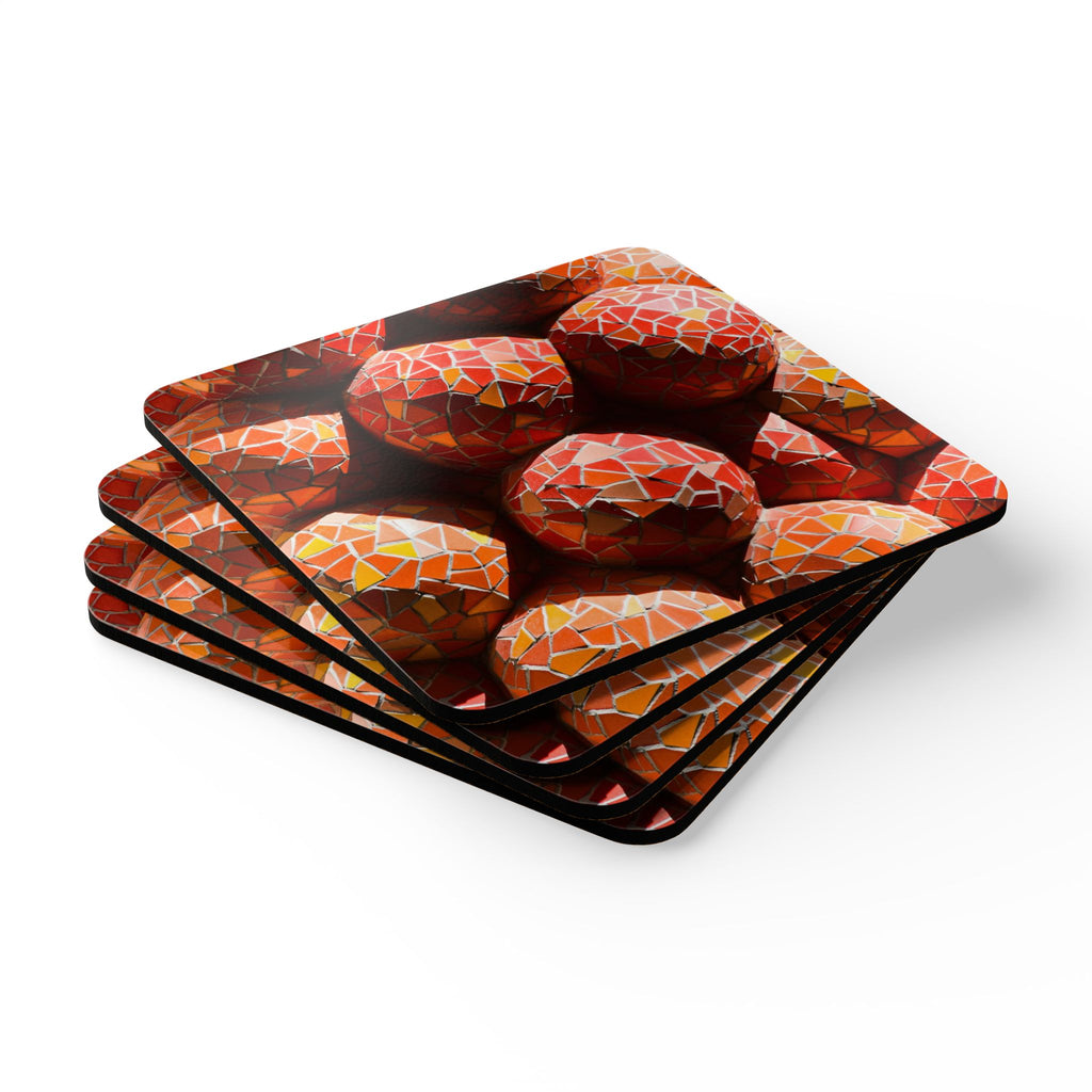 Set de posavasos de corcho  — Posavasos decorativos (pack de 4) inspirados en las esferas de trencadís de los pináculos de la Sagrada Familia - Magic Dreams Collection