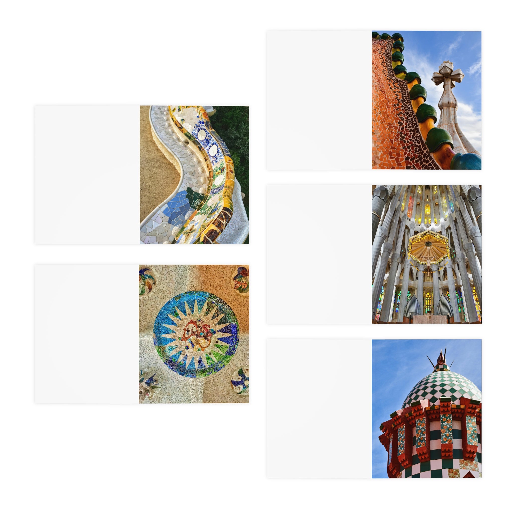 Tarjetas  arquitectura de Barcelona (pack de 5) — Modernismo de Gaudí  - Magic Dreams Collection