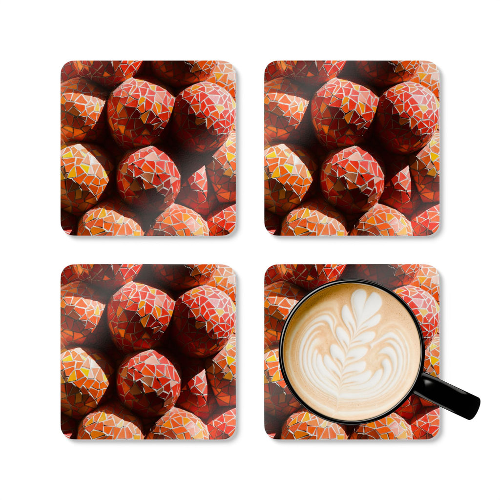 Set de posavasos de corcho  — Posavasos decorativos (pack de 4) inspirados en las esferas de trencadís de los pináculos de la Sagrada Familia - Magic Dreams Collection