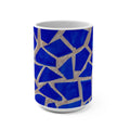 Taza de cerámica azul — Patrón de mosaico tipo vidriera inspirado en la técnica trencadís de Antoni Gaudí - Magic Dreams Collection