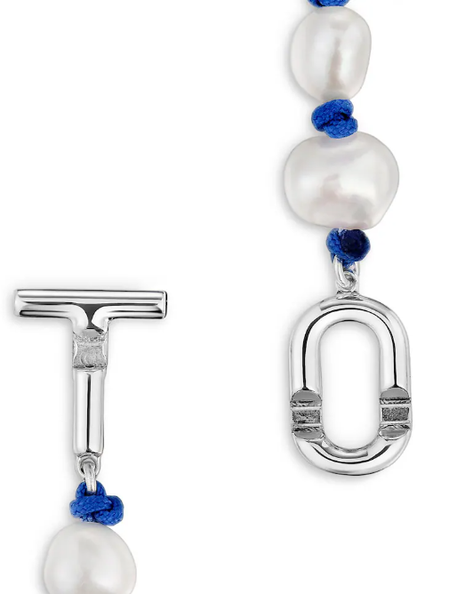 Collar Manifesto de Nylon Azul con Plata y Perlas Tous – Magic Dreams Collection