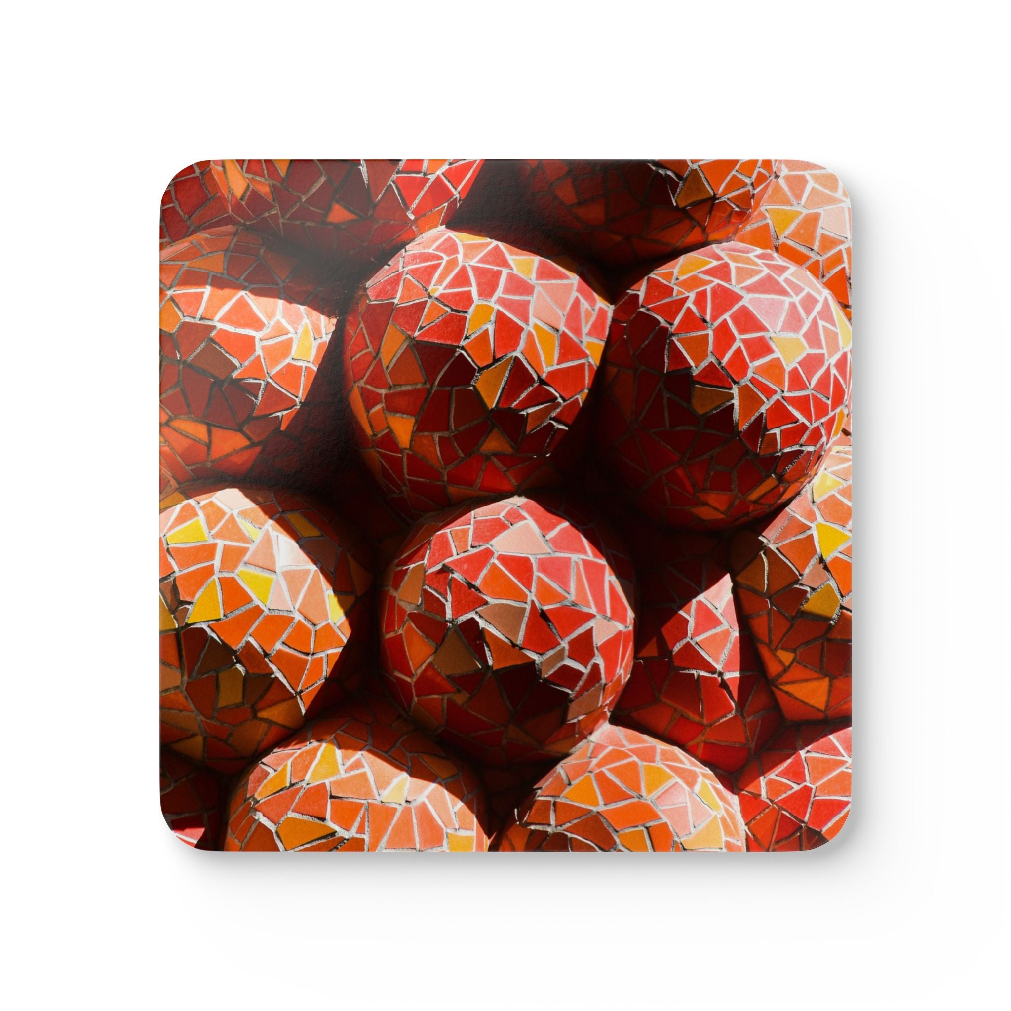 Set de posavasos de corcho  — Posavasos decorativos (pack de 4) inspirados en las esferas de trencadís de los pináculos de la Sagrada Familia - Magic Dreams Collection