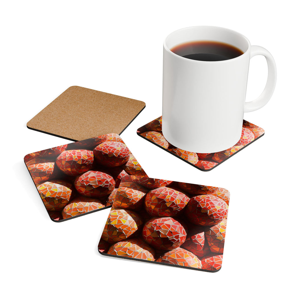 Set de posavasos de corcho  — Posavasos decorativos (pack de 4) inspirados en las esferas de trencadís de los pináculos de la Sagrada Familia - Magic Dreams Collection