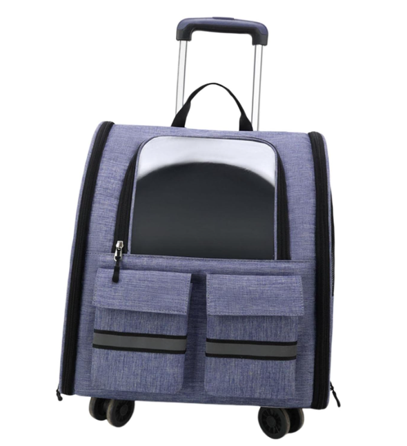 Transportín Portátil para Mascotas con Ruedas — Gris y Azul Claro - Magic Dreams Collection