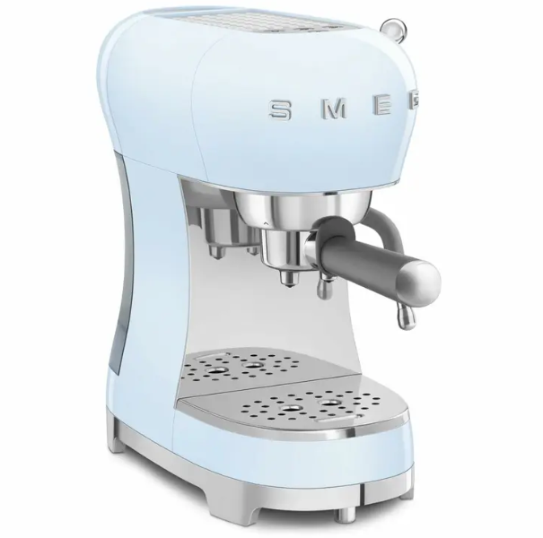 Cafetera Manual Smeg ECF02PBEU — Azul Retro, 15 Bares - Magic Dreams Collection
