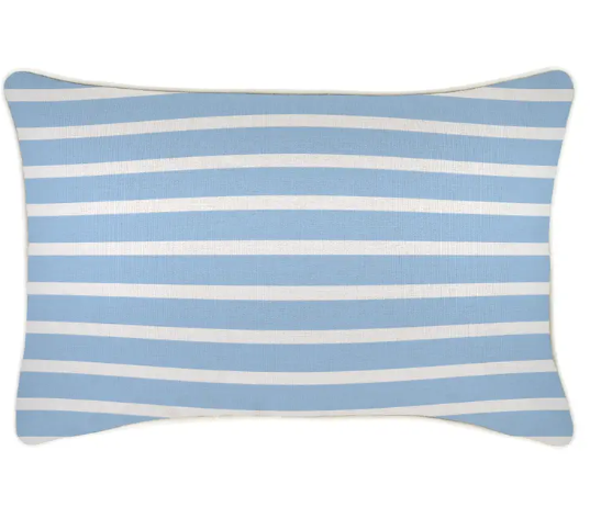 Funda de cojín Hampton con ribete y rayas — Azul claro (35 x 50 cm) (Magic Dreams Collection)