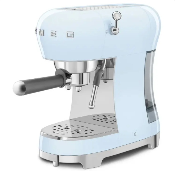 Cafetera Manual Smeg ECF02PBEU — Azul Retro, 15 Bares - Magic Dreams Collection