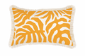 Funda de Cojín Coastal Fringe Casa Palms Gold & White 35×50 – Magic Dreams Collection