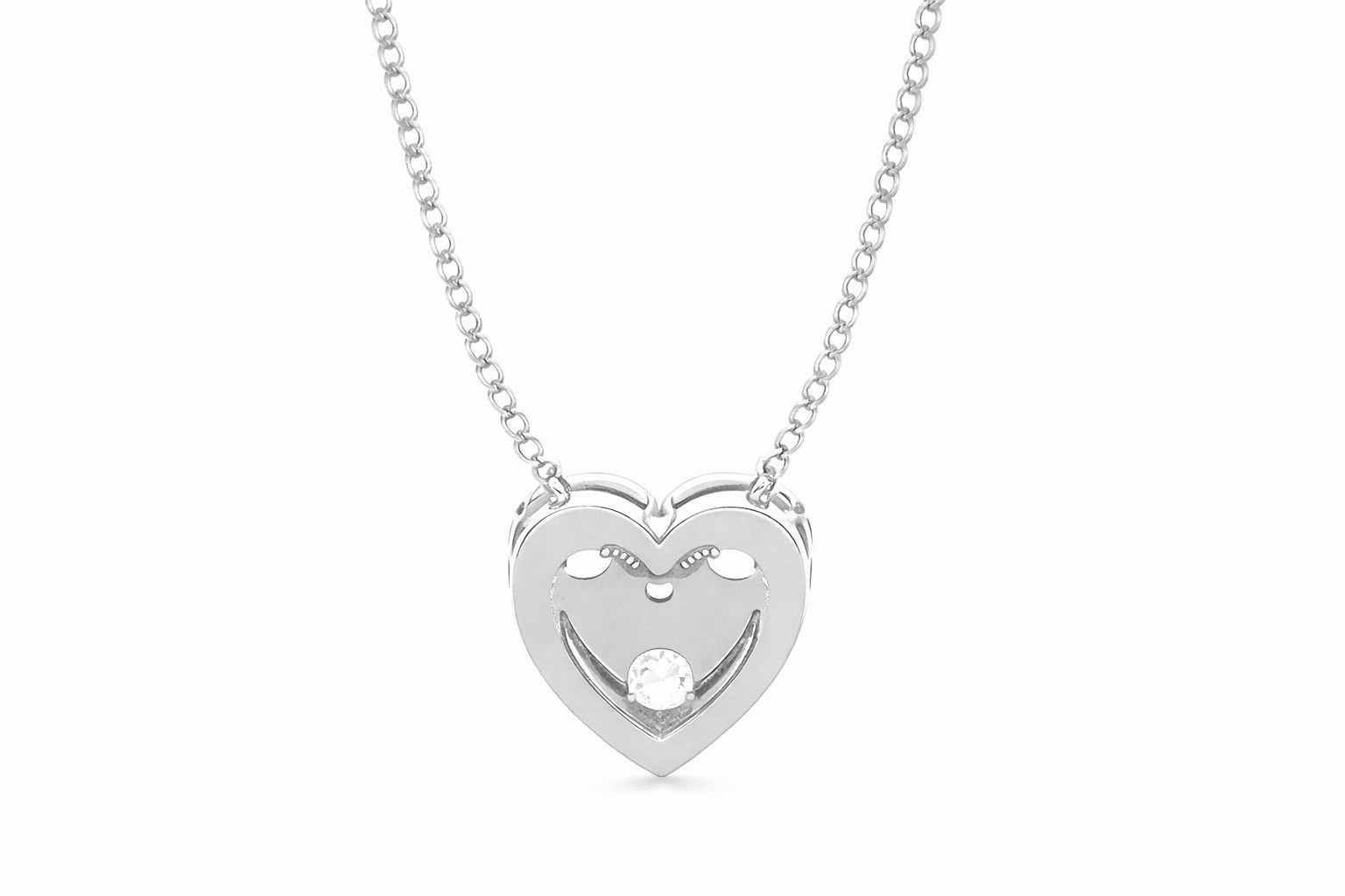 Colgante Diamante Corazón Flotante 3.00 CTW en Oro Blanco 14K Magic Dreams Collection