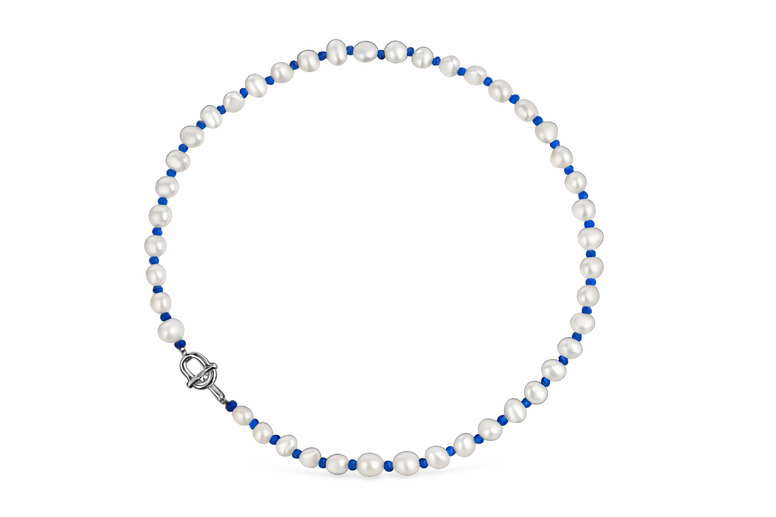 Collar Manifesto de Nylon Azul con Plata y Perlas Tous – Magic Dreams Collection