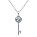 1CT Moissanite Key Pendant Necklace for Timeless Elegance-0