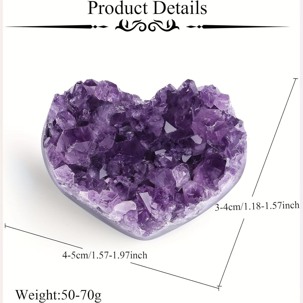 Amethyst Heart-Shaped Crystal Ornament for Home Decor & Gifts-3