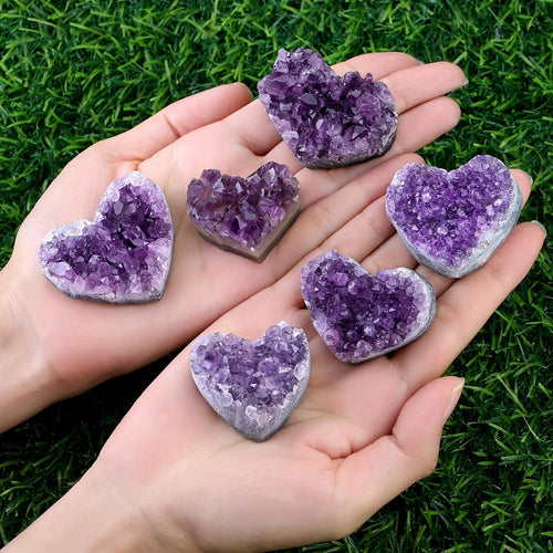 Amethyst Heart-Shaped Crystal Ornament for Home Decor & Gifts-1