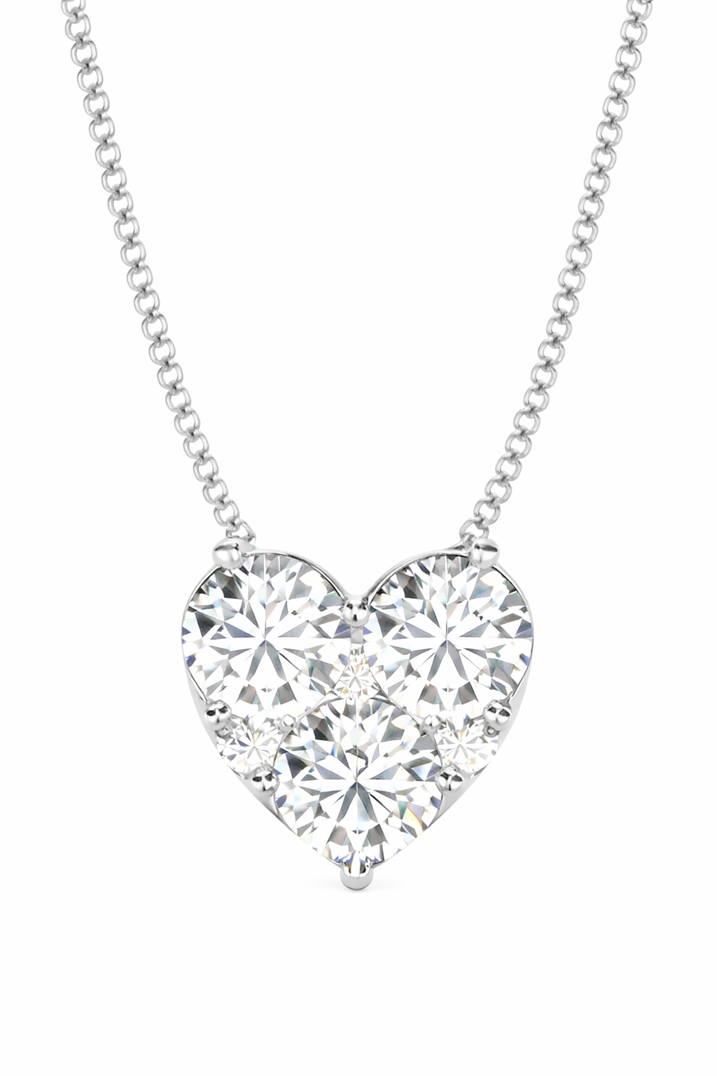 Colgante Diamante Corazón Flotante 3.00 CTW en Oro Blanco 14K Magic Dreams Collection