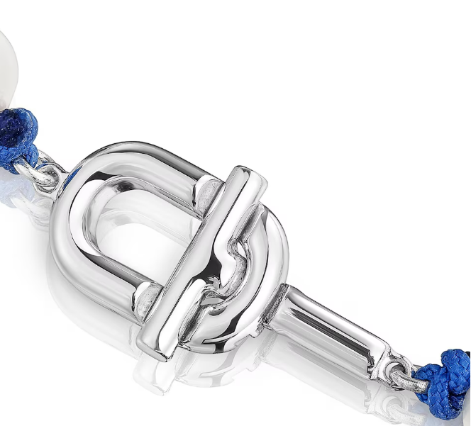 Collar Manifesto de Nylon Azul con Plata y Perlas Tous – Magic Dreams Collection