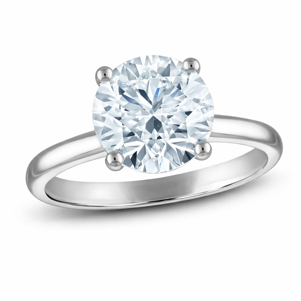 Brillo Eterno: Anillo Solitario de Diamante Cultivado 3.50 CT en Oro Blanco 14K – Magic Dreams Collection