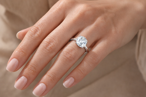 Brillo Eterno: Anillo Solitario de Diamante Cultivado 3.50 CT en Oro Blanco 14K – Magic Dreams Collection